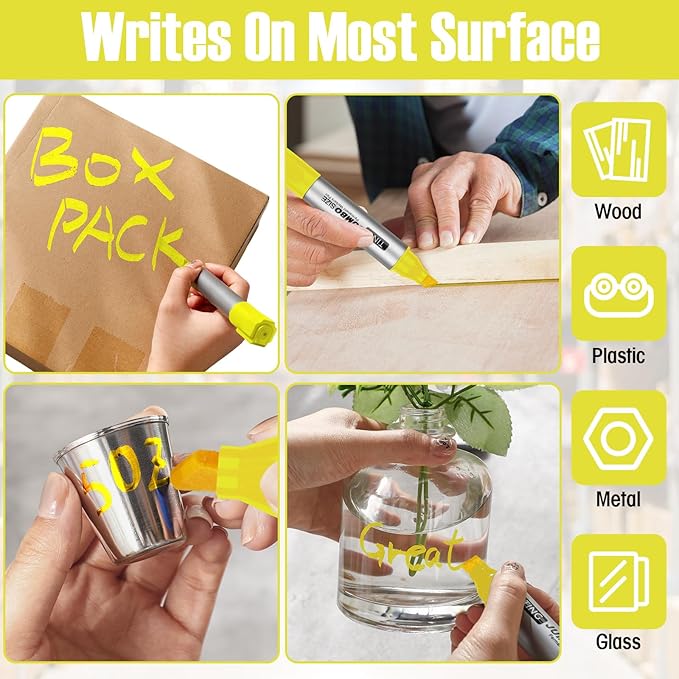 Fuutreo 10 Pack Jumbo Permanent Markers Bulk Large Chisel Tip Permanent Markers - Image 5