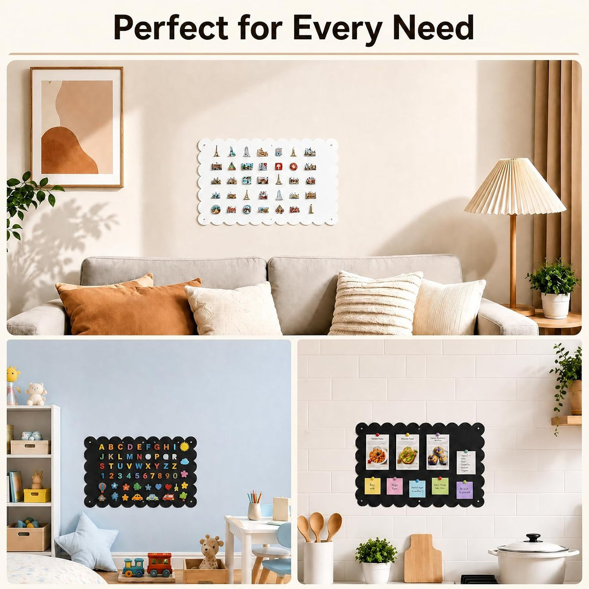 Magnetic Board for Wall,23.6" x 15.7" Decorative Metal Display Boar...