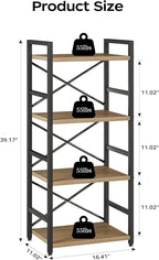 Bookshelf, Kid's Bookshelf, 4 Tier Small Bookcase, Metal Small Bookcase - Image 3
