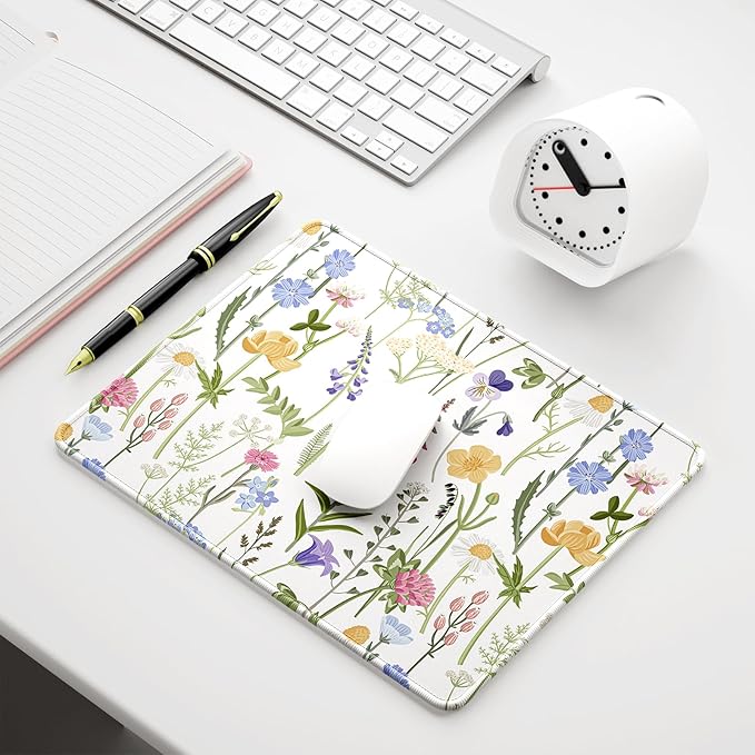 Auhoahsil Mouse Pad, 12 x 10 in Simple Flower Theme Computer Mouse Pad - Image 7