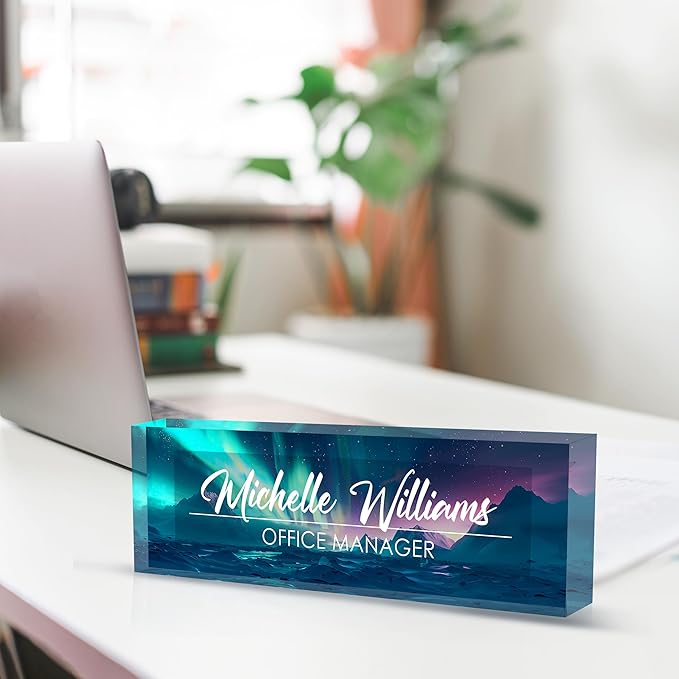 Personalized Name Plate for Desk, Custom Desk Name Plate, Acrylic Name Plate - Image 4