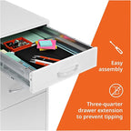 Lorell LYS SOHO Box/File/File Mobile White File Cabinet, 3 Drawer, 26.5 x 14.3 - Image 6