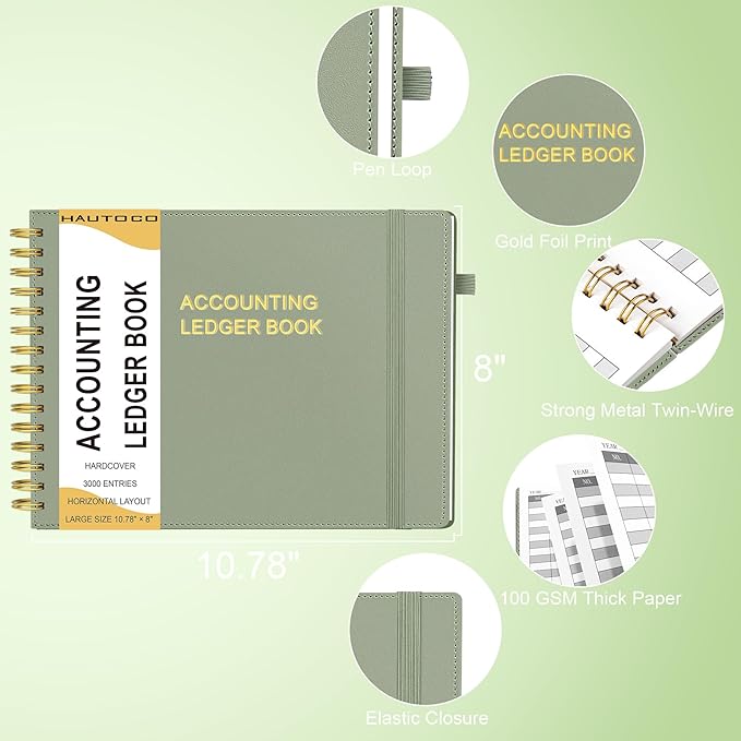 HAUTOCO Hardcover Accounting Ledger Book - Image 3