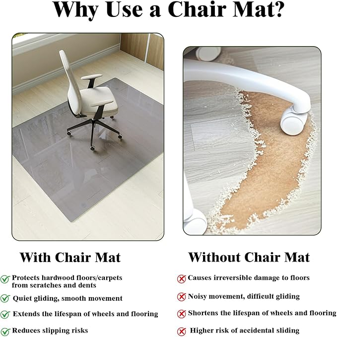 Koonmi Tempered Glass Chair Mat - Image 2