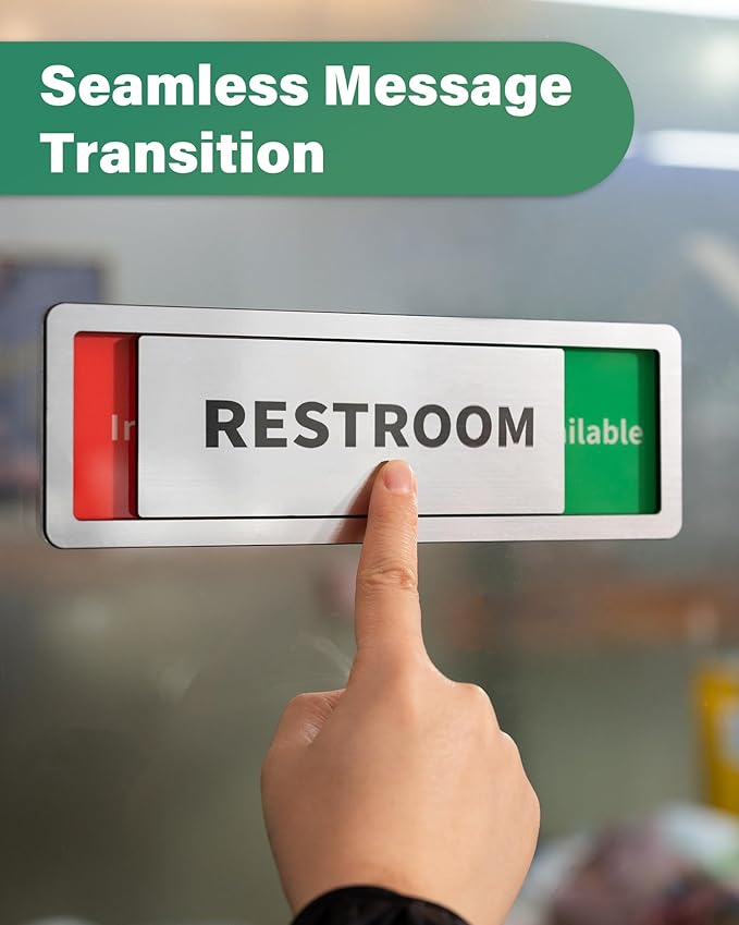 Restroom Sliding Door Signs Do Not Disturb, In Use/Available Slider Sign - Image 6