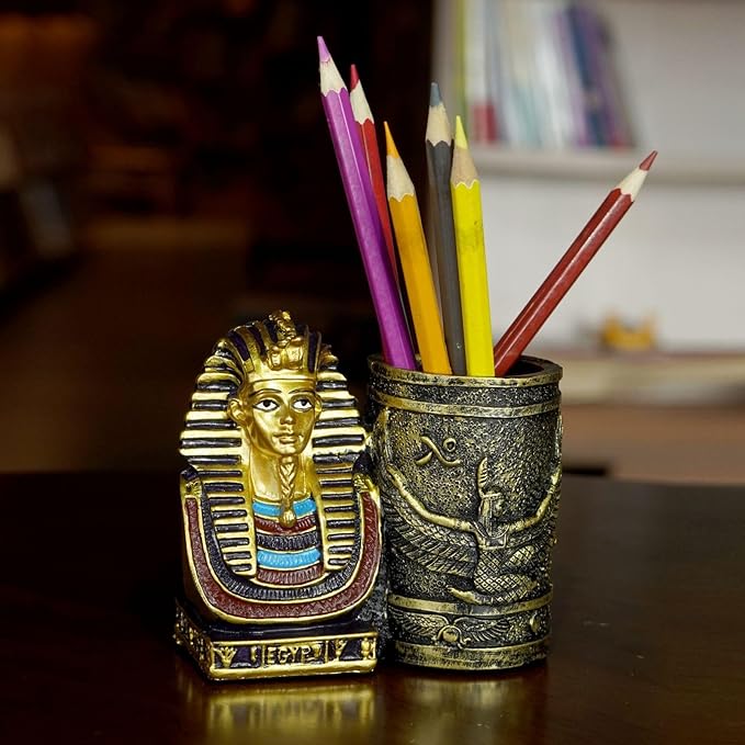 Daisylily Ancient Egyptian Pencil Holder, King Pharaoh Pen Cup, Pen Holder - Image 7