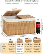 setvson storage basket with lid rattan woven storage shown in use