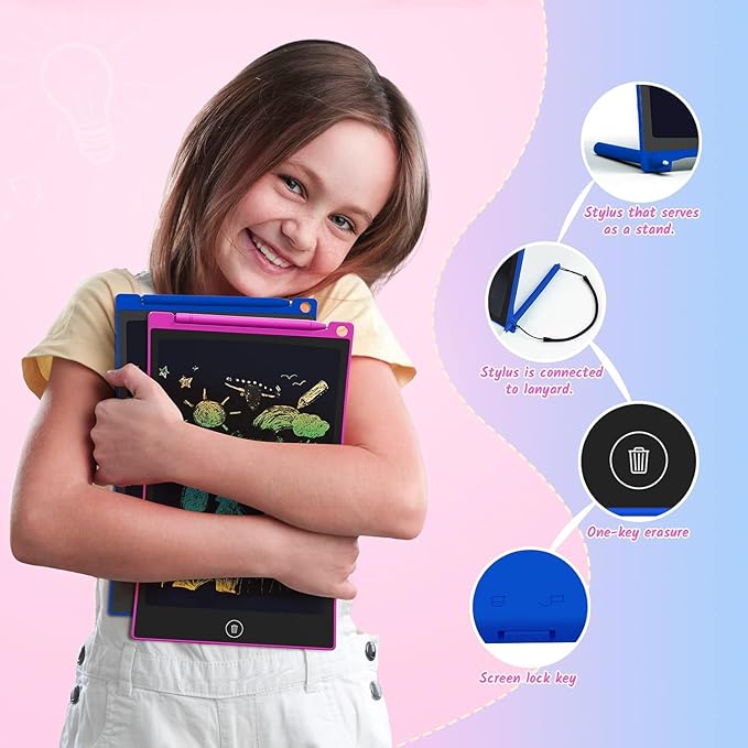 TECJOE 2 Pack LCD Writing Tablet, 10 Inch Colorful Doodle Board Drawing Tablet - Image 2