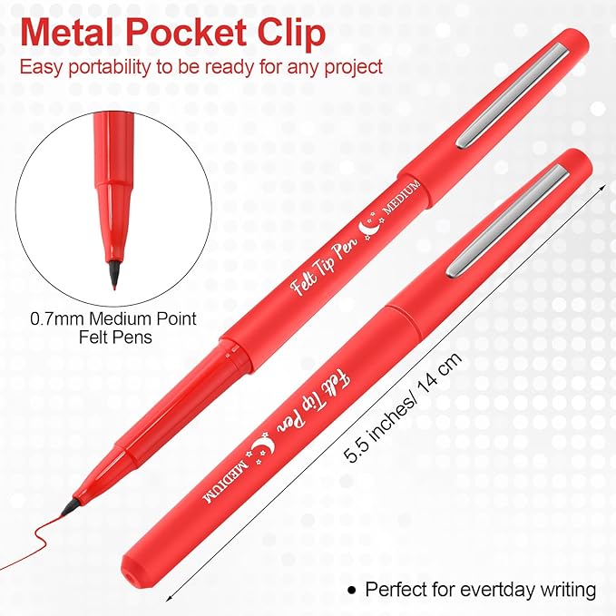 Fuyoooo 36 Pcs Felt Tip Pens 0.7mm Medium Point Colored Felt Tip Pens - Image 2