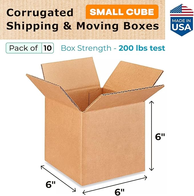 Small Cube Moving & Shipping Boxes 6x6x6 inches - Image 2