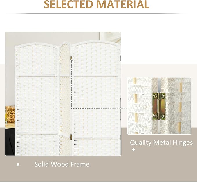 HOMCOM Room Divider, 6 Panel Folding Privacy Screen, 5.6' Tall Freestanding - Image 5