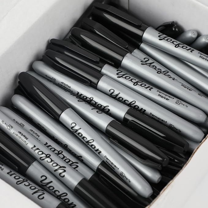 Yocfon Permanent Markers Bulk, Fine Tip, Waterproof Markers, Works On Plastic - Image 7
