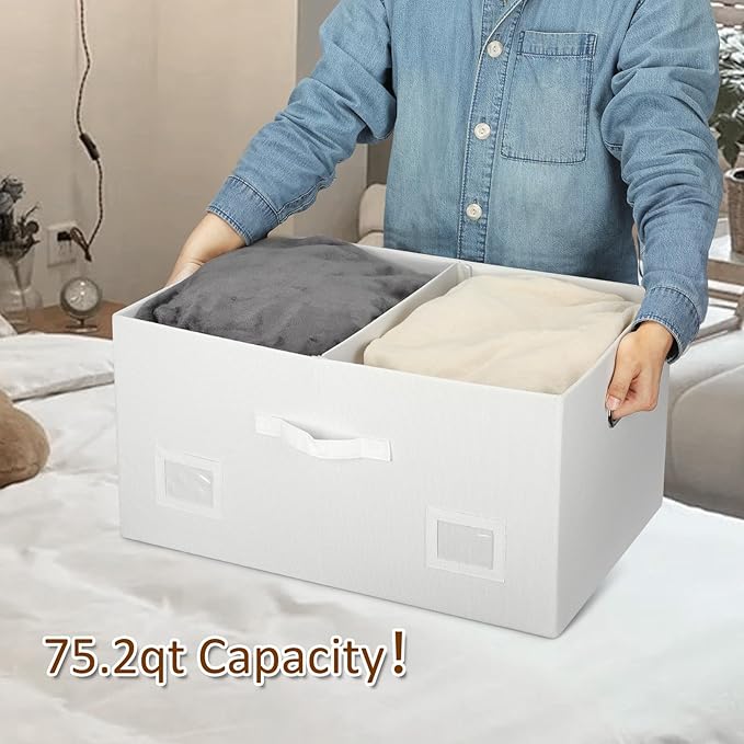 Graciadeco 75 Quarts Extra Large Decorative Storage Bins - Image 3