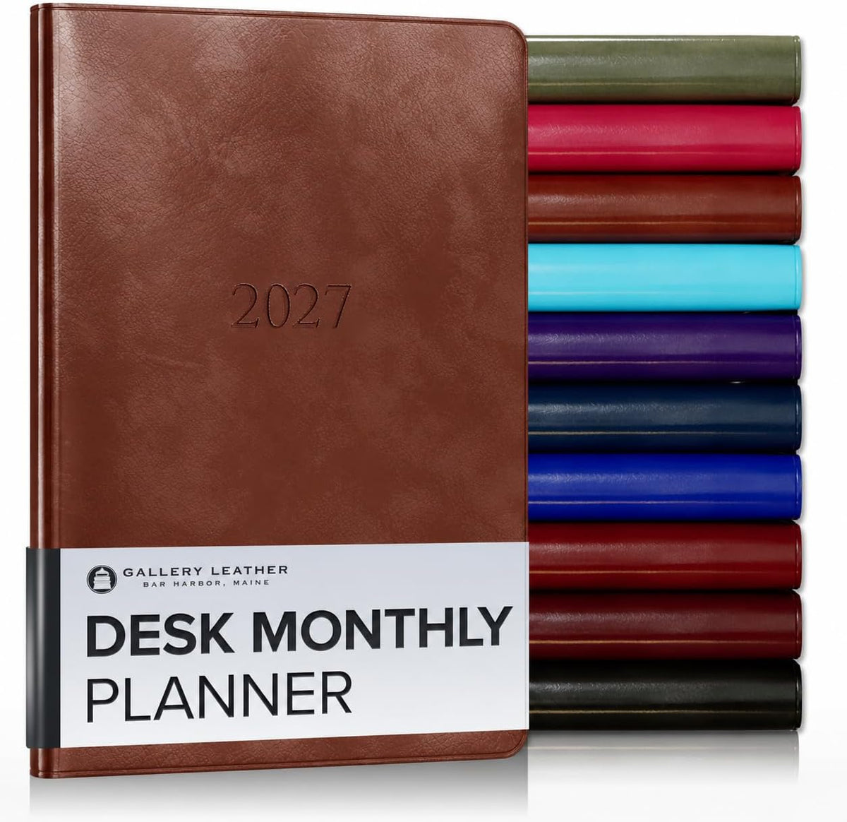 Gallery Leather Desk Monthly Planner 2026-2027 Acadia Tan