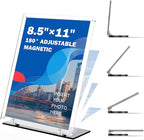 YHOLSDAS 180° Adjustable Acrylic Sign Holder 8.5"x11", Magnetic Table Paper by YHOLSDAS
