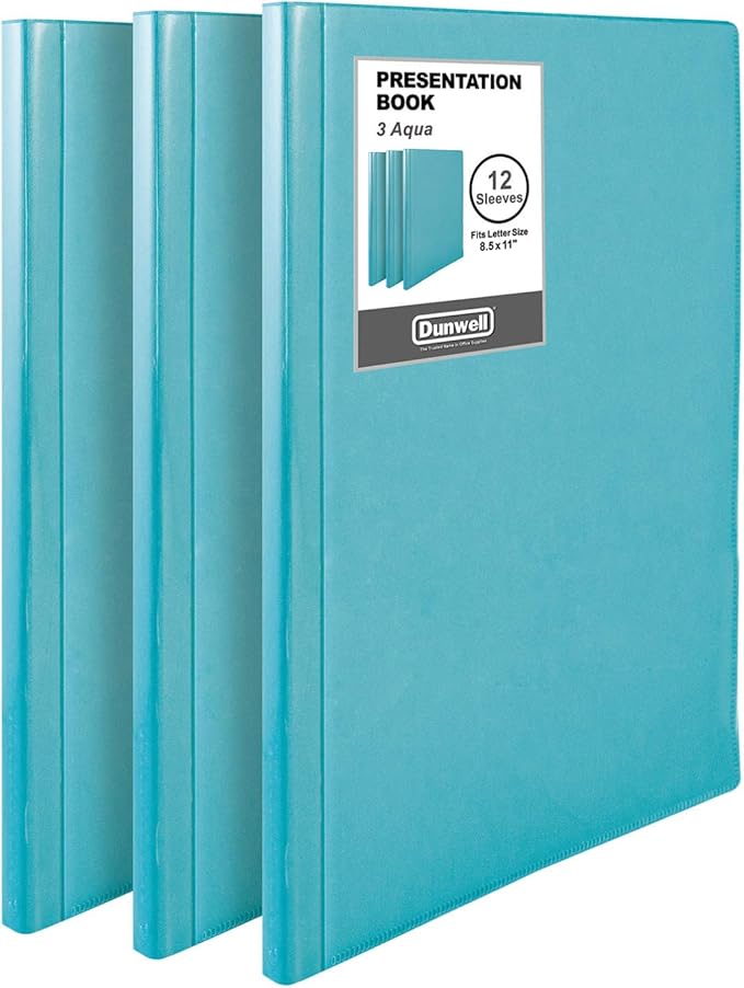 Dunwell Presentation Binder 12-Pocket, Displays 24 Pages, 8.5x11 Portfolio by Dunwell
