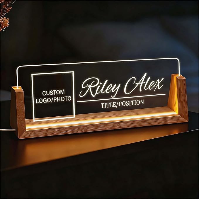 Custom Light Up Office Name Plate, Personalized Desk Sign - Image 7