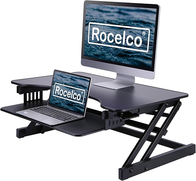 Rocelco 32" Height Adjustable Standing Desk Converter - Image 9