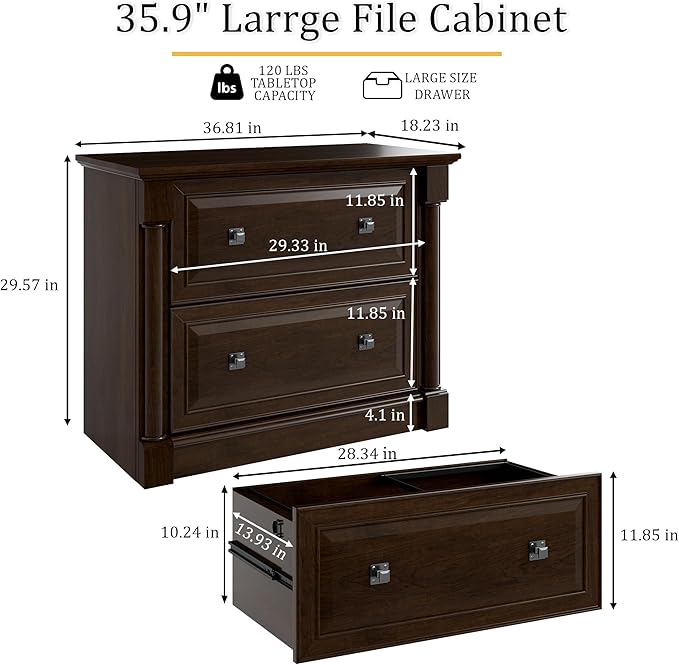 blini 2 Drawer File Cabinet Farmhouse Lateral File Cabinet - Image 2