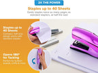 Bostitch Heavy Duty Stapler Value Pack, 40 Sheet Capacity, Purple