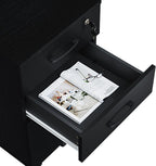 Panana 3 Drawer Wood Mobile File Cabinet, Under Desk Storage Drawers Small File Cabinet for Home Office (Black)