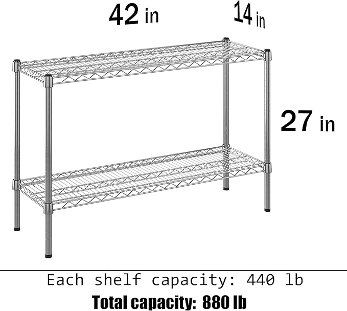 Regal Altair 14" Deep x 42" Wide x 27" Height Wire Shelving Kit | 2-Tier | NSF - Image 3