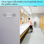 Restroom Sign Sticker for Business & Home, Self-Adhesive Brushed Silver Elegant - Image 5