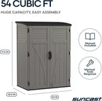 suncast 54 cu ft medium vertical storage shed, view 9