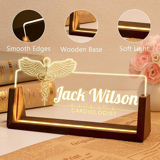 Desk Name Plate Personalized, Custom Office Light Up Name Plate - Image 4