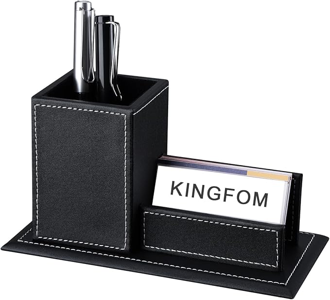 KINGFOM PU Leather Desk Organizer and Accessories, Pencil Holder by KingfomLeatherHomeOfficeDecor