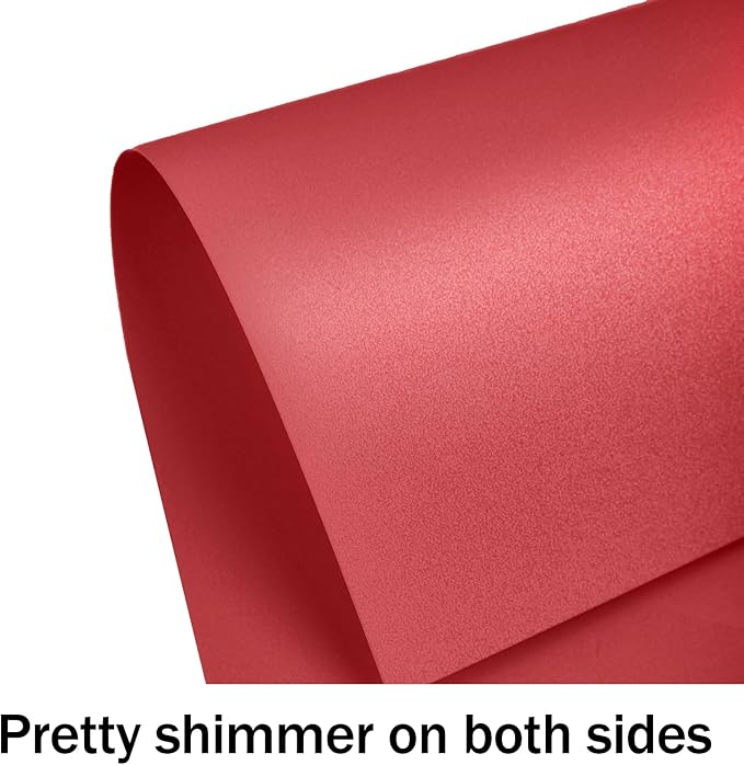 Red Shimmer Cardstock 8.5 x 11 Paper, Goefun 24 Sheets 80lb Red Card Stock - Image 3