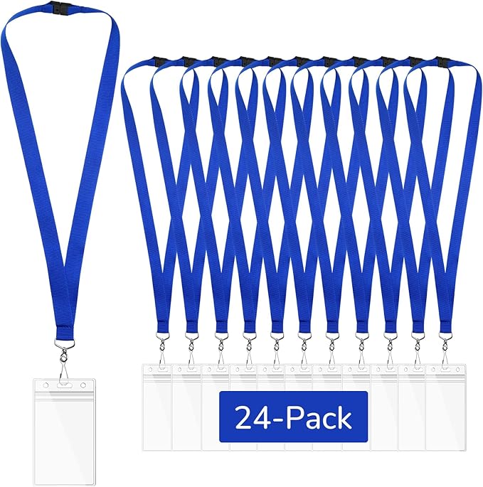 24-Pack Blue Breakaway Lanyards by WEZEBEL