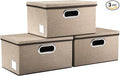 PRANDOM Storage Bins with Lids Jute Fabric Foldable Storage Boxes Organizer by Prandom
