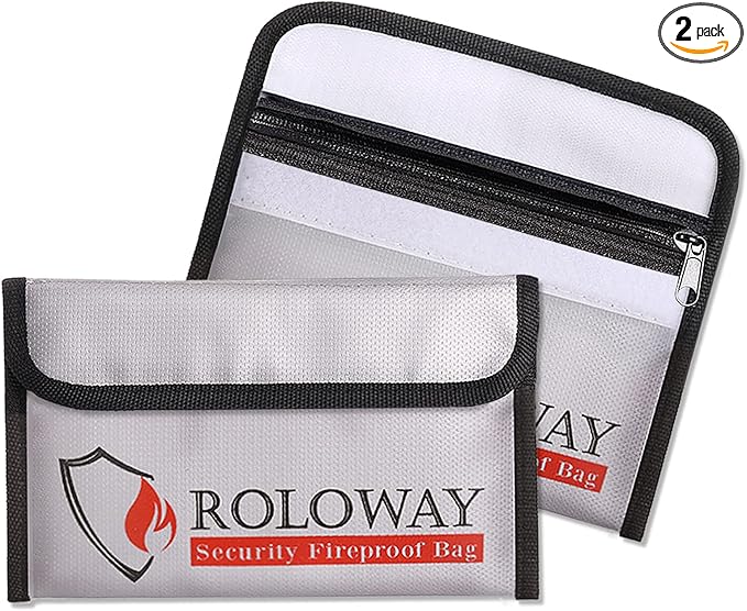 ROLOWAY Small Fireproof Bag, Non-itchy Fireproof Money Bag by ROLOWAY