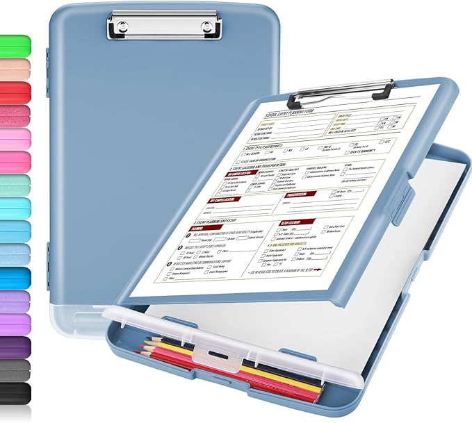 Sooez Clipboard with Storage, High Capacity Nursing Clip Board 8.5 x 11 with by Sooez