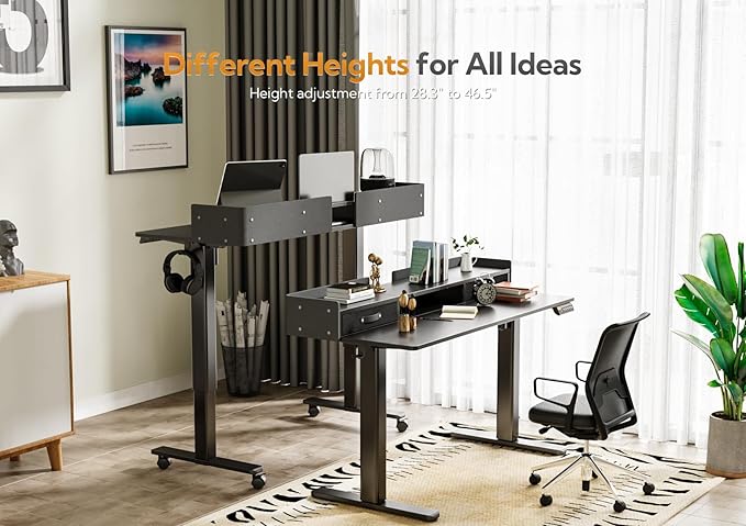 Claiks Standing Desk with Drawers, Stand Up Electric Standing Desk Adjustable - Image 5