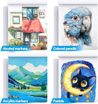 TRANSON Artist Mix Media Sketchbook Marker Pad, 5.8”x8.3” 80 Sheets A5 Art - Image 2