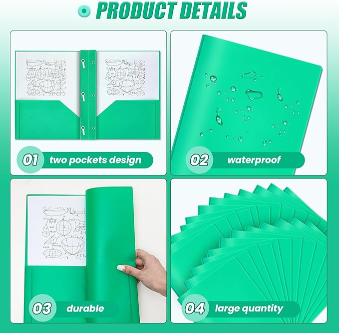 Lincia 100 Pcs Plastic Folders - Image 3