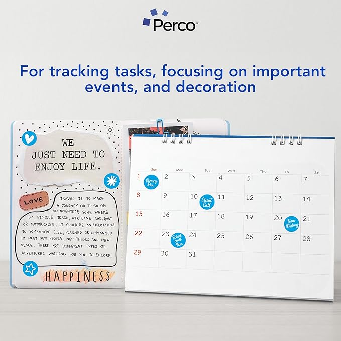 Perco Light Blue 1-Inch Perforated Circle Dot Sticker Labels — 10 Rolls - Image 3