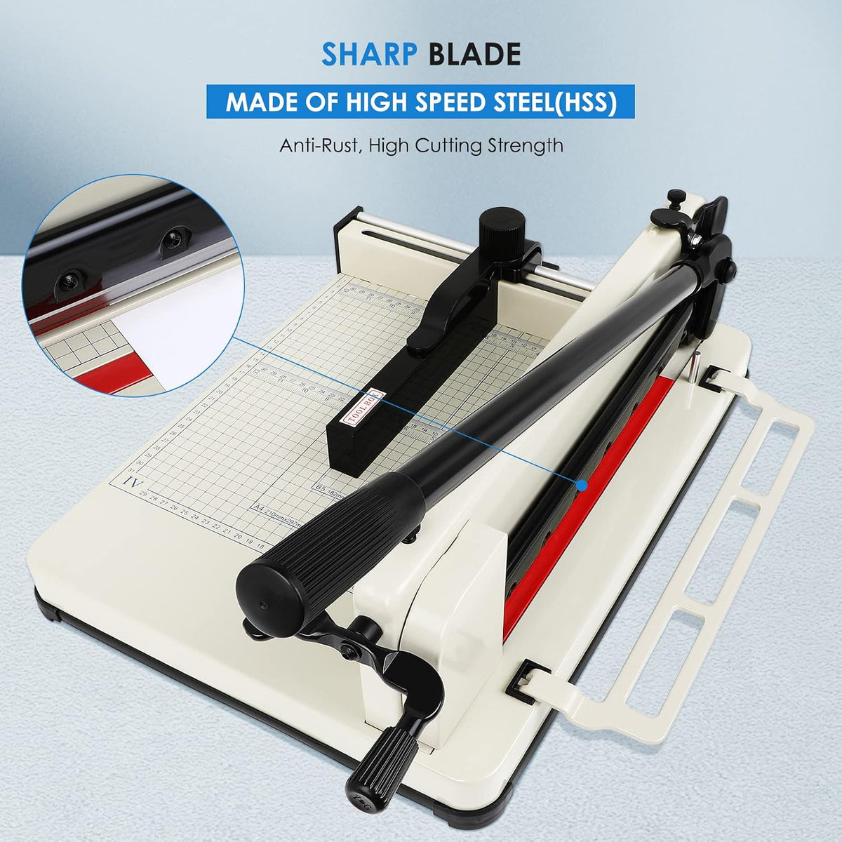 Heavy Duty Paper Cutter,17 Inch Guillotine Paper Cutter, One Replacement Blad...