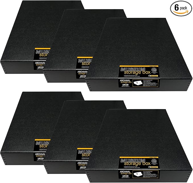 Lineco Museum Archival Storage Box, 16.75x20.75x3 in. Drop Front Design. by Lineco