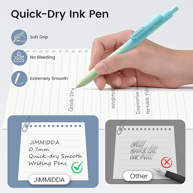 JIMMIDDA 16Pcs Black Gel Pens - Image 4