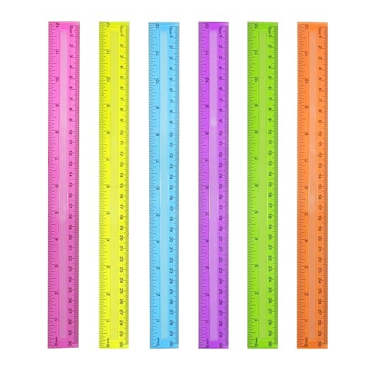 DAGONGREN 30 Pack Clear Plastic Rulers 12 Inch, Transparent Assorted Color - Image 4