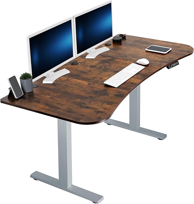 VIVO Electric 63 x 32 in Rustic Standing Desk, Memory Height Adjustment by VIVO