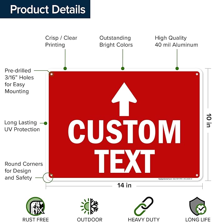 Custom Arrow, Custom Directional Sign, Up Arrow, 10x14 Inches, Rust Free .040 - Image 6