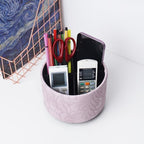 Hennaja Round Leather Art Supply Organizer, Remote Control Holder, 360 Degree - Image 6