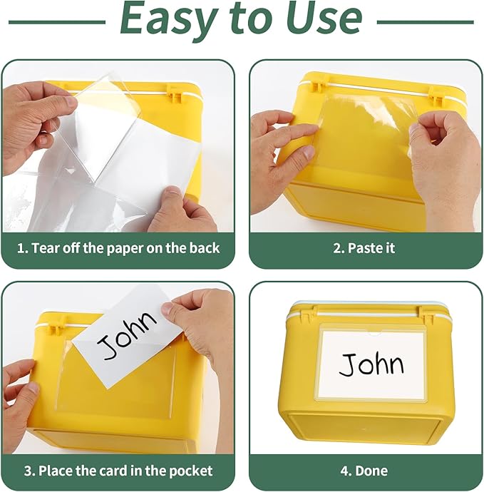 NIUBIER Storage Bin Labels, 42 Pack 4x6 Index Card Holder, Removable Tote - Image 7