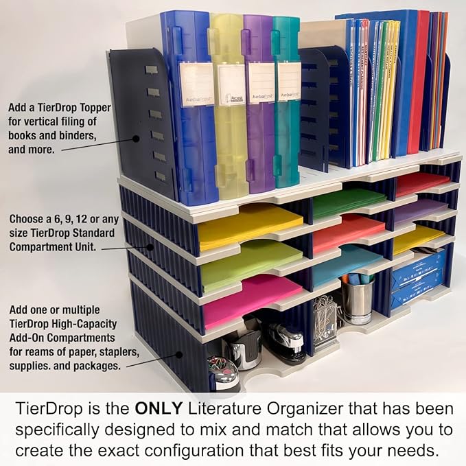 Ultimate Office TierDrop Jumbo 12-Compartment High-Wall Sorter - Image 6