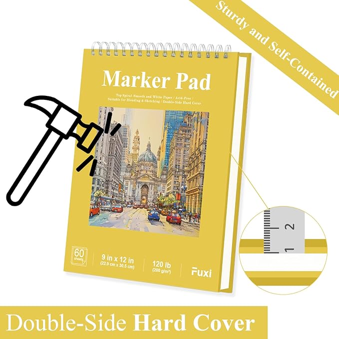 Marker Paper Sketchbook, 60 Sheets Marker Sketchbook Bleedproof, Professional - Image 5