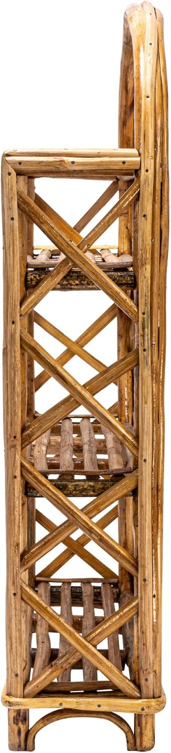 Bloomingville Boho Arched Woven Rattan 3-Tier Wall Shelf, Natural
